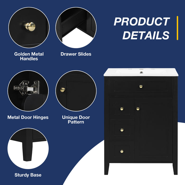Modern Black Bathroom Vanity With Sink