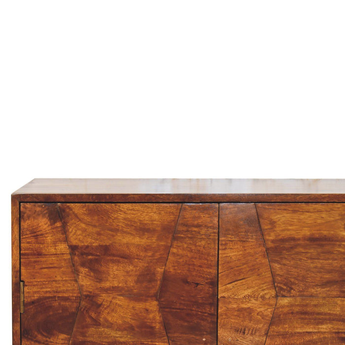 Wavecrest Cabinet, 4 Shelves - Chestnut