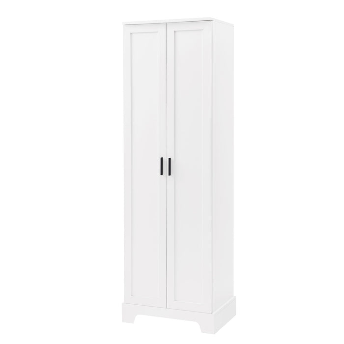 Storage Cabinet With Adjustable Shelves, 2 Doors, Rectangle Design For Bathroom