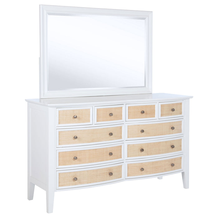 Talia - 10 Drawer Dresser And Mirror Set - White