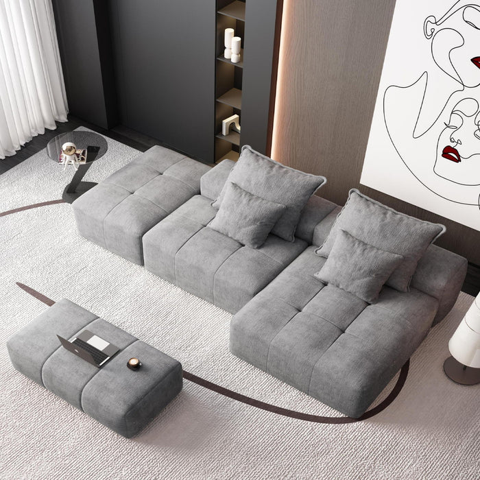 Modern Oversized, Modular Sectional Sofa With Pillows