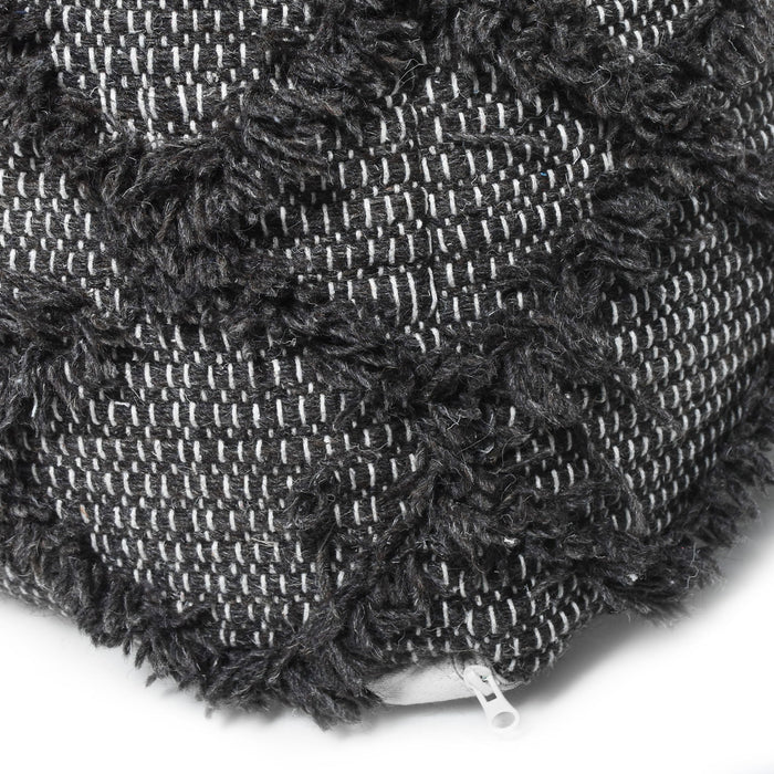 Jumanji - Handcrafted Wool And Cotton Pouf - Brown