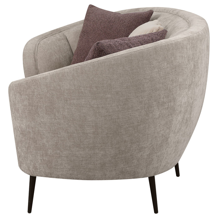 Aura - Upholstered Curved Sofa And Tapered Legs - Beige