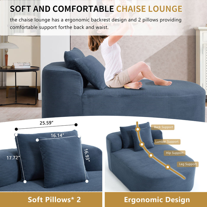 Oversized Chaise Lounge Sofa Bed With Deep Seat And Soft Pillows
