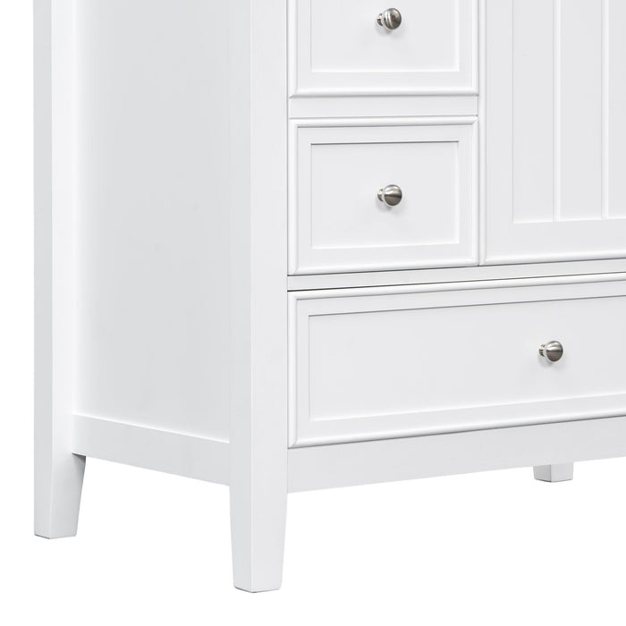 Modern Bathroom Vanity With Sink, 1 Cabinet & 3 Drawers