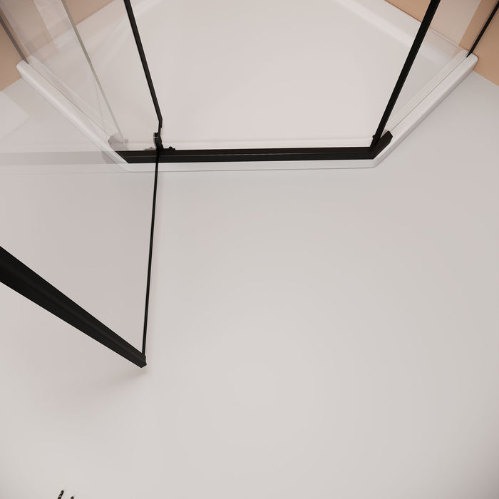 Frameless Neo Angle Shower Door WithTempered Glass