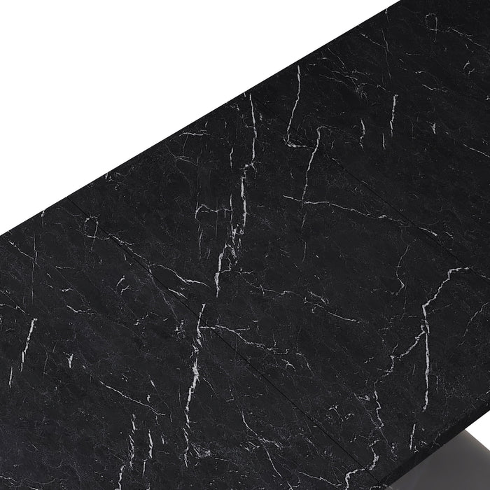 Modern Rectangle Dining Table With Stretchable TopAnd X Shape Legs