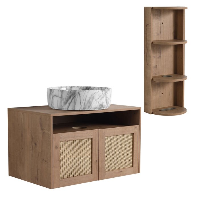 Bathroom Vanity & Art Sink And Storage Rack, Float Mounting Design