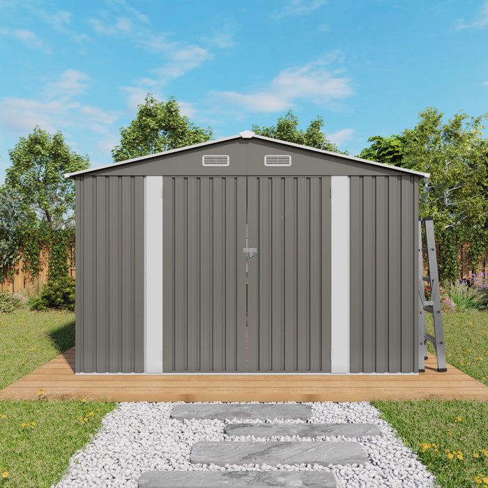 Outdoor Storage Shed With Lockable Doors