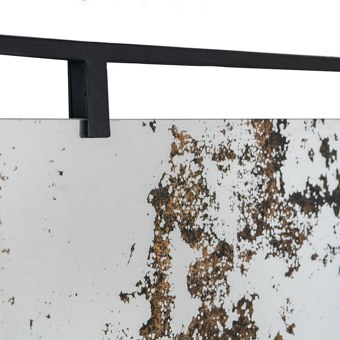 Rectangle Antiqued Wall Mirror Wall Mirror With Metal Frame, Home Wall Decor, Bedroom Living Room Entryway Wall Accent - Black