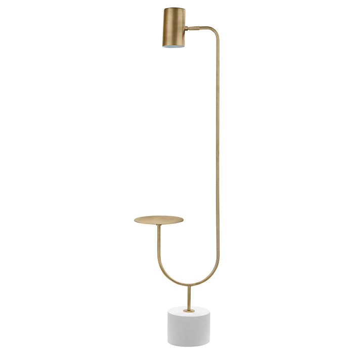 Corletta - Floor Lamp With Round Tray - Antique Brass