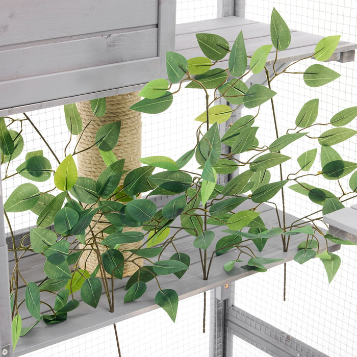 Outdoor Cat House, Diy Cat Enclosure Catio With Double Enter Doors