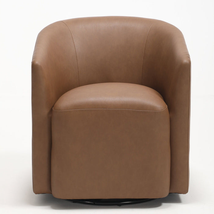 Swivel Barrel Accent Chair For Living Room - Antique Brown