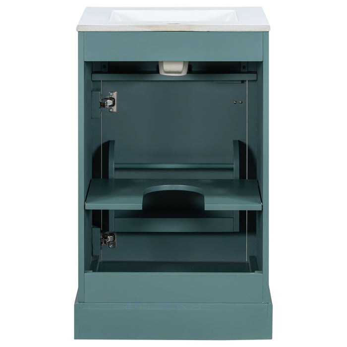 Elegant Bathroom Vanity With Ceramic Sink, Soft Close Door, Adjustable Shelf