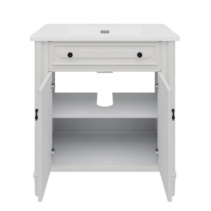 Vintage Bathroom Vanity With Sink, Rustic Cabinet With Soft Close Doors