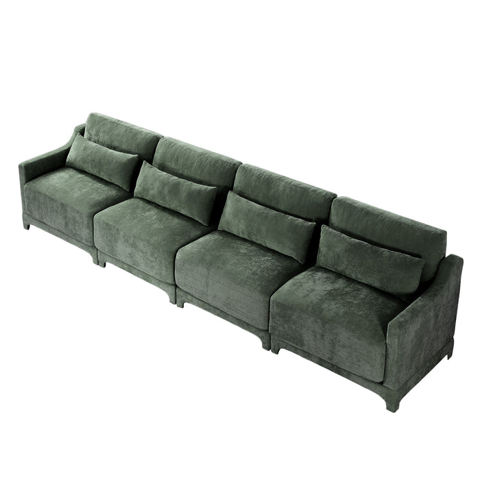 Elegant Sofa With Ergonomic Design And Lumbar Pillows