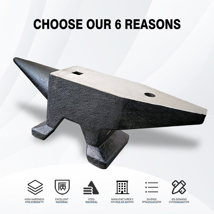 66Lbs Cast Steel Anvil, High Hardness Rugged Round Horn Anvil smith, Large Countertop And Stable Base, With Round And Square Hole, Metalsmith Tool For Bending And Shaping - Black