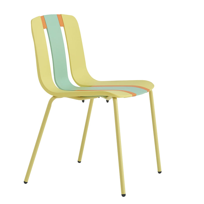 Modern Striped Blocking Single Chairs (Set of 4)