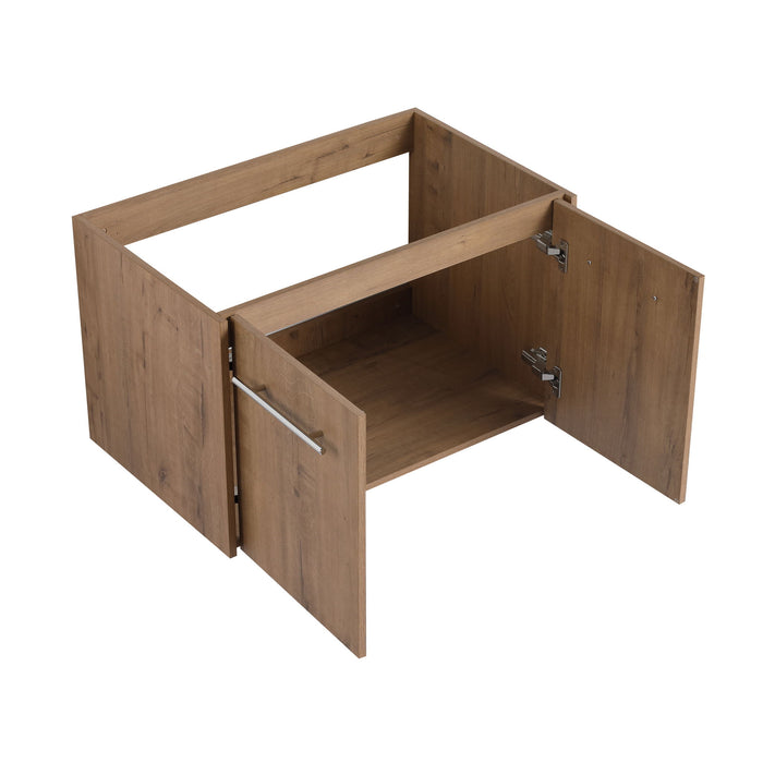 Modern Floating Bathroom Vanity With Resin Sink, Soft Close Doors