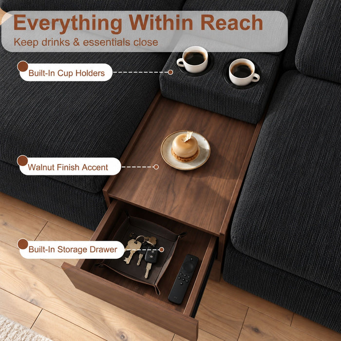 Modular Cloud Couch With Storage Console