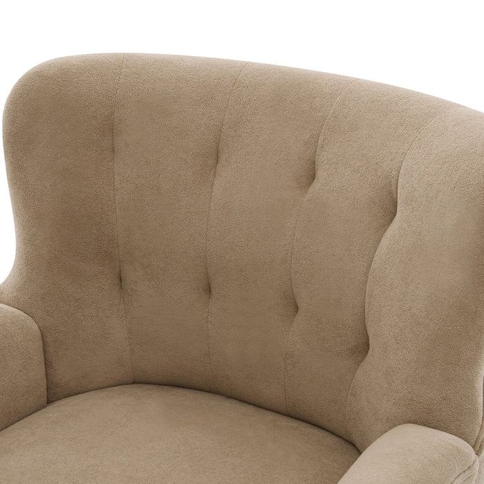 Armchair With Round Arm - Brown