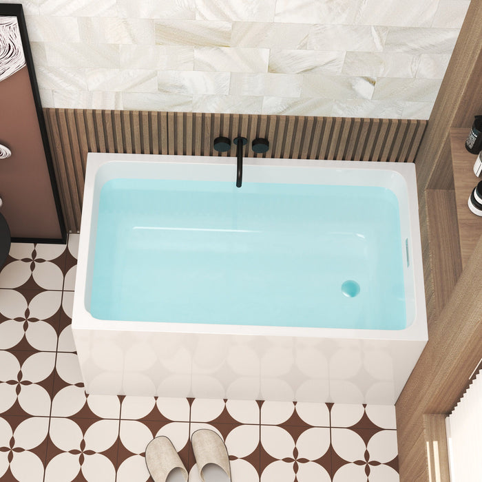 Freestanding Bathtub With Drain, Rectangular Shape