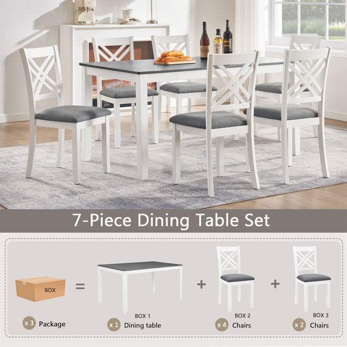 Kitchen Dining Set, Rectangular Dining Table & Upholstered Chairs