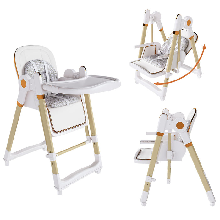 Convertible Baby High Chair To Rocker With 5 Point Harness