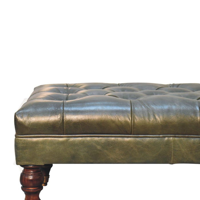 Buffalo - Leather Ottoman With Castor Legs