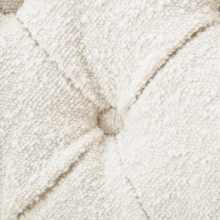 Vintage Style Club Chair, Granular Plush Fabric, Rubber Wood Legs - Almond