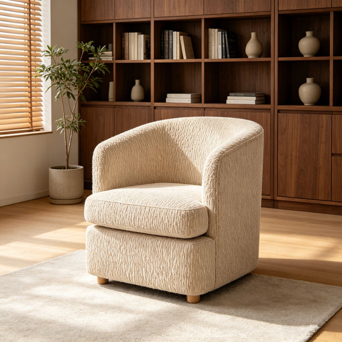 Arm Lounge Chair With Removable Seat Cushion - Light Brown