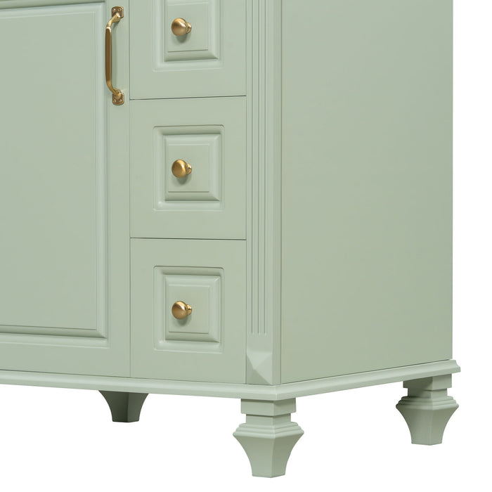 Freestanding Bathroom Vanity With Sink, 3 Drawers & Flip-Out Drawer