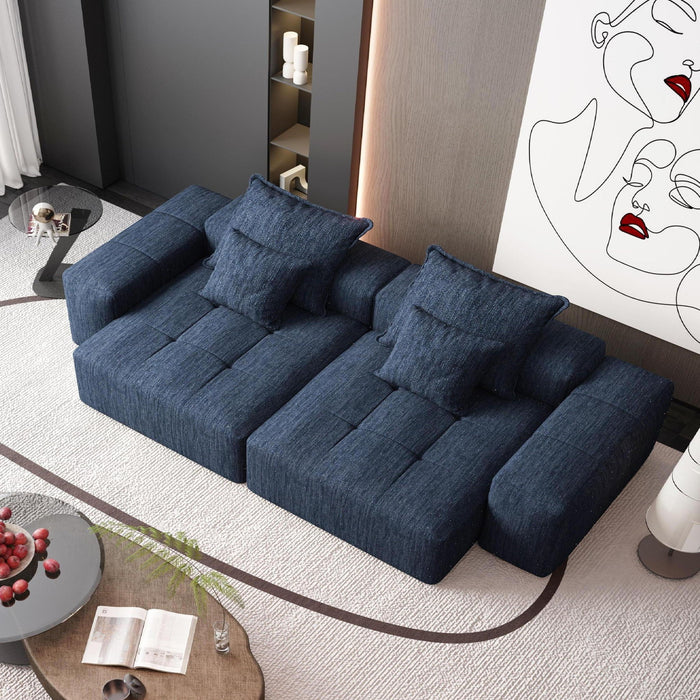 Modern Oversized Diy Combination Modular Sectional Sofa & Pillows