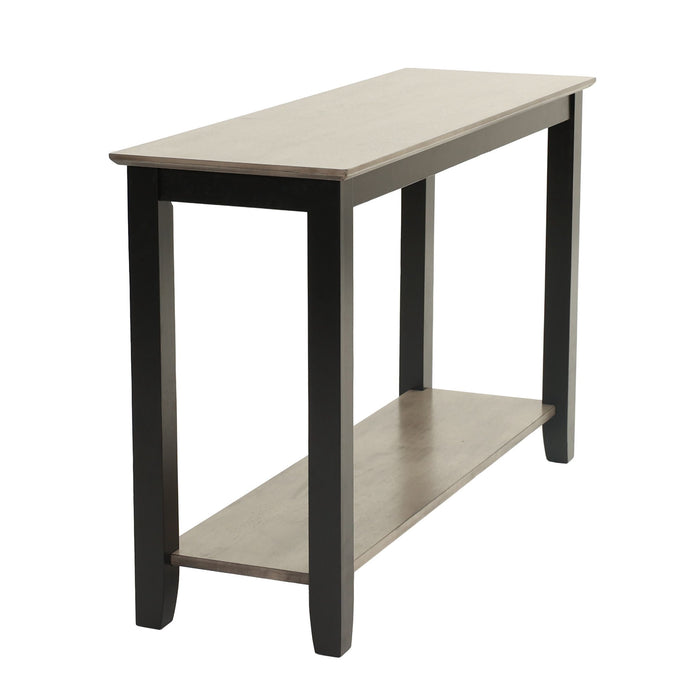 3 Piece Table Set With Open Shelf Storage, Includes Coffee, End & Console Table - Black / Black / Gray / Gray
