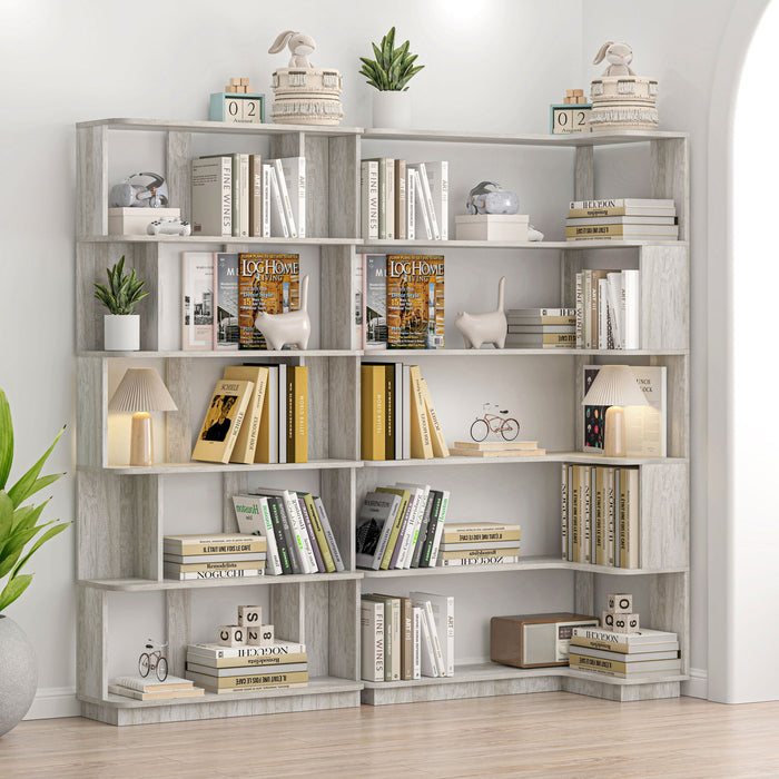 Modern 5 Tier Open Storage Bookcase