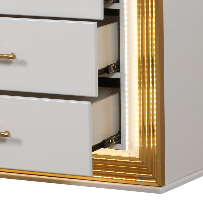 Obsession - 5 Drawer LED Chest - White