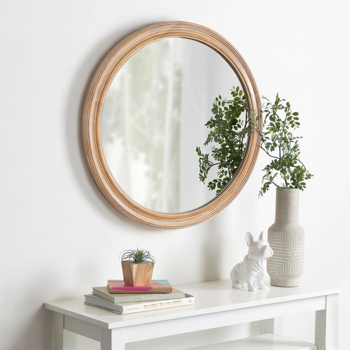 Round Wall Mirror With Ribbed Frame