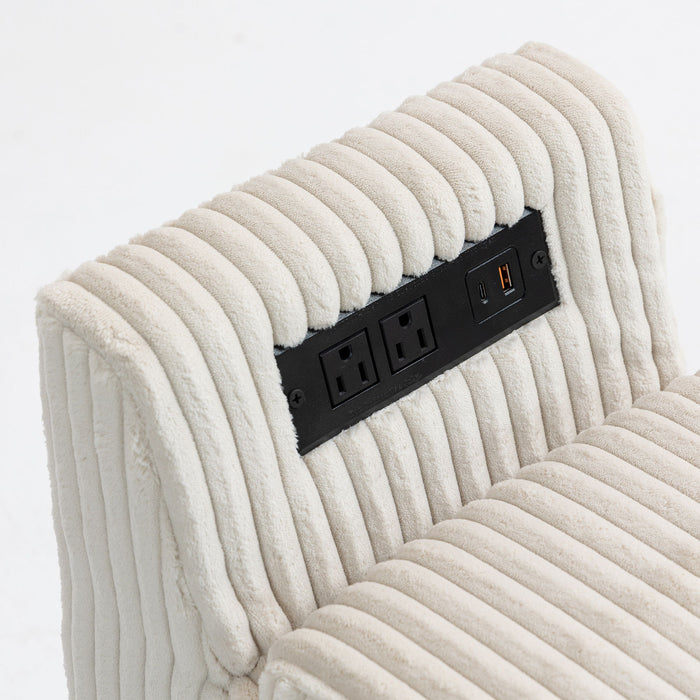 Modular Sofa Coffee Table With Storage Function, Cupholders, USB Ports