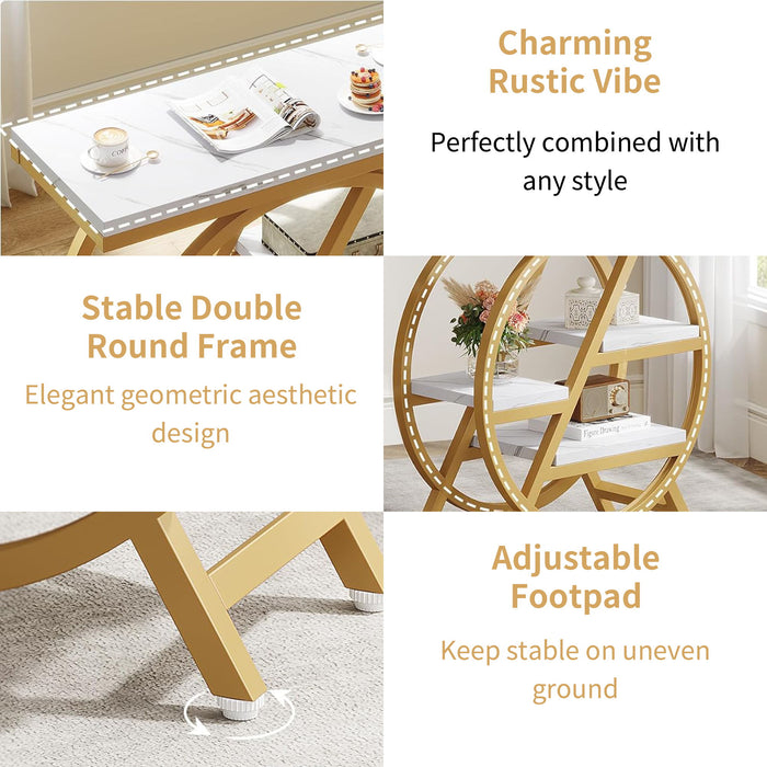 Modern Narrow End Table With 3 Tier Shelves