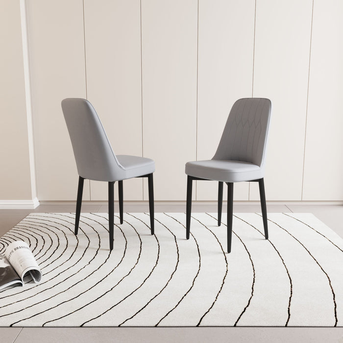 Modern Dining Chair With Cushions And Metal Legs