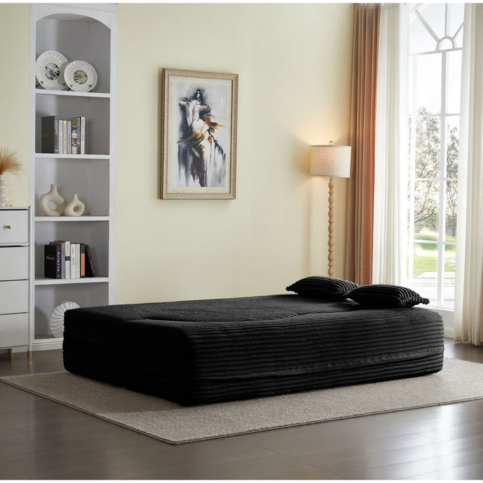 Floor Convertible Sleeper Sofa Bed With 2 Pillows