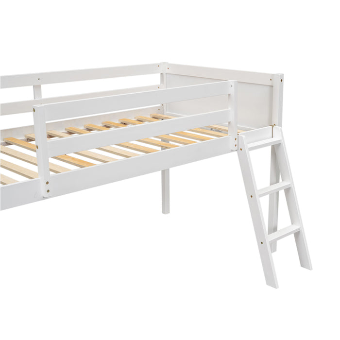 Low Loft Bed With Adjustable Ladder