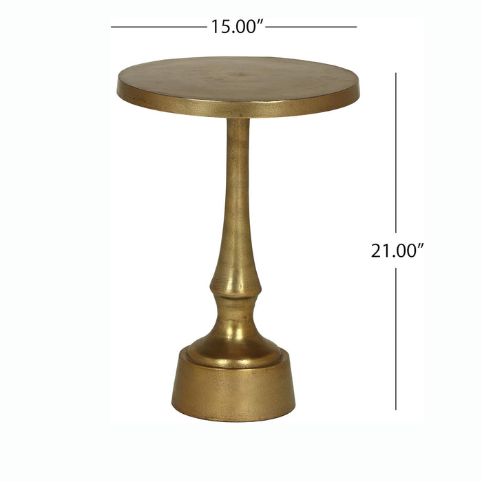 Modern Aluminum Accent Table With Raw Brass, Elegant Design, weight And Durable - Antique Brass