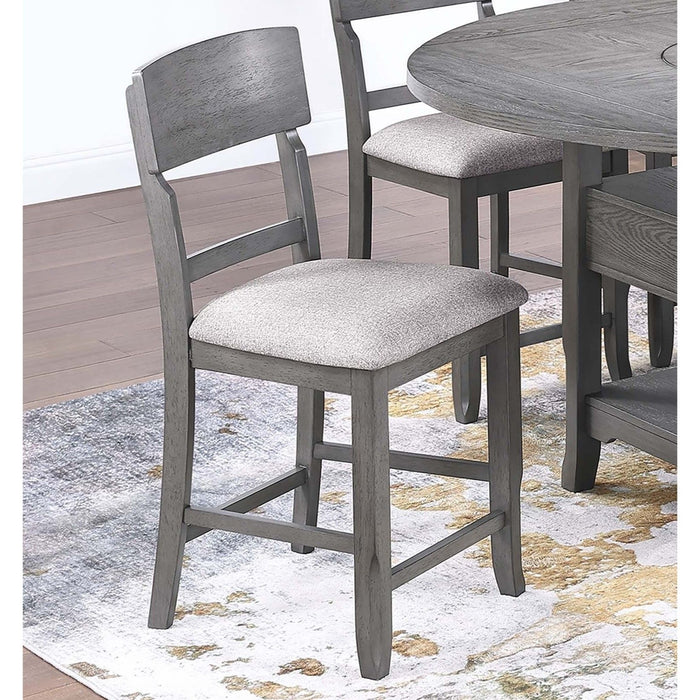 Contemporary Counter Height Dining Set With Built In Lazy Susan