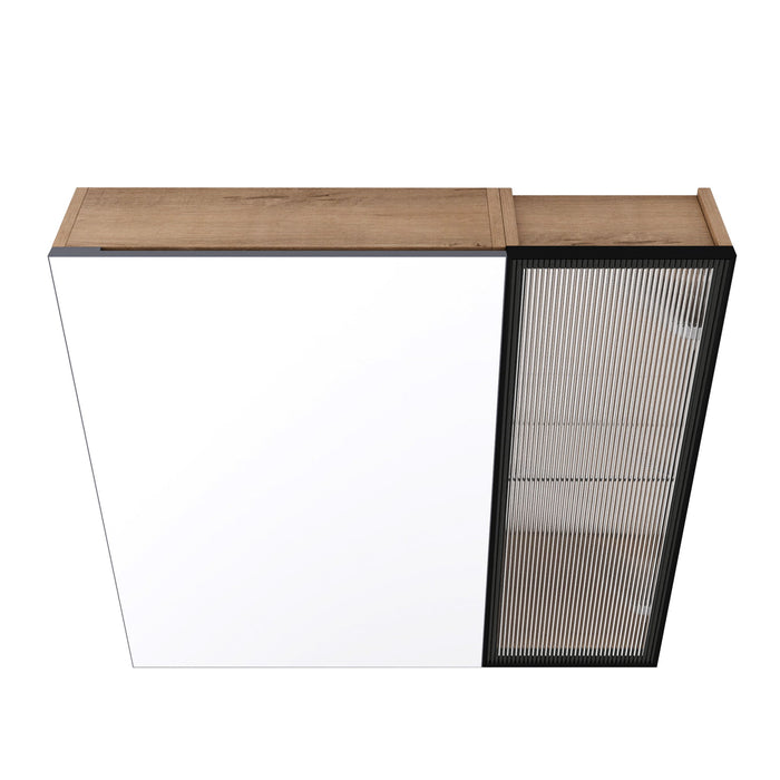 Wall Mounted Bathroom Cabinet & Adjustable Shelves - Imitative Oak