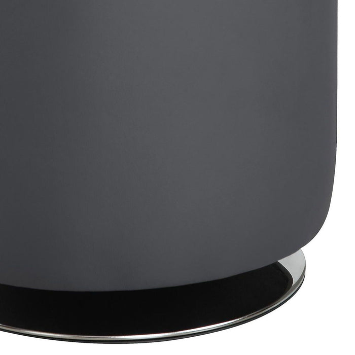 Round Ottoman With Tufted Upholstery Base - Gray