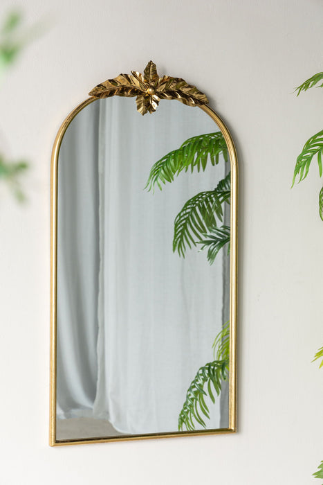 Arched Wall Mirror With Metal Frame, Wall Mirror For Living Room