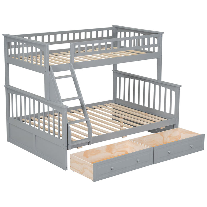 Bunk Bed With Drawers, Convertible Storage Bed