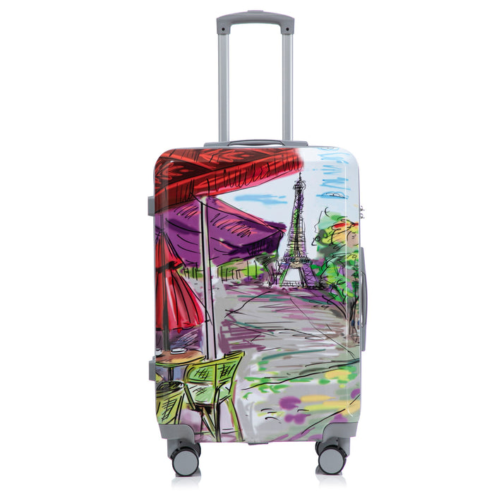 3 Piece Spinner Luggage Set 20" / 24" / 28" With Combination Lock And Silent Wheels - Coffee