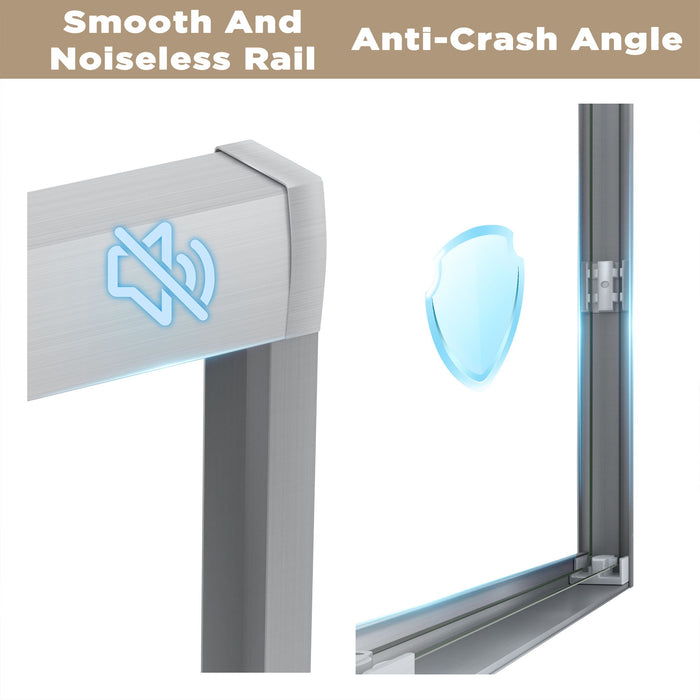 Double Sliding Shower Door With Explosion Proof Film
